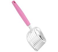 Kisangel Cat Litter Scoop with Long Handle Deep Poop Sifting Shovel for Kitten and Cat Litter Box Ergonomic Plastic Grip Stainless Steel Mesh for Efficient Waste Separation and Easy Cleanup