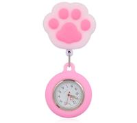 Kisangel Cat Paw-Shaped Nurse Clip-on Watch with Silicone Material, Quartz Movement, Suitable for Paramedics and Nurses