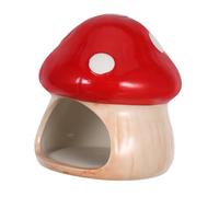 Kisangel Ceramic Mushroom House Aquarium Decor Betta Fish Shelter Shrimp Breeding Hide Cave Small Red Fish Tank Ornament Safe Non-toxic Habitat with Tunnels for Aquatic Pets