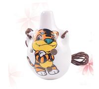 Kisangel Ceramic Ocarina Flute Set 12 Zodiac Animal Patterns Portable Music Instrument for Beginners Decorative Desktop Ornaments for Performers and Collectors