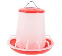 Kisangel Chicken Feeder Poultry Feeder Plastic Automatic Feed Trough 3kg Capacity Thick Anti-spill Container Lid for Chickens and Small Birds