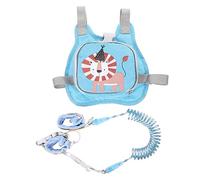 Kisangel Child Leash Harness for Toddlers and Kids Boys Reflective 1.5m Spring Leash Safety Walking Harness with Blue Lion Design Infant Anti-Lost Strap Set