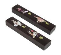 Kisangel Chinese Calligraphy Wood Paperweight for Painting and Writing Solid Wood Calligraphy Ruler for Beginners Practical Paper Holder and Brush Pen Rest and Artists