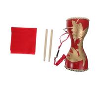 Kisangel Chinese Style Waist Drum Hand Drum for Adults Cowhide Percussion Instrument with Dragon Pattern Rivet Design for Square Dance Performance and Celebration Prop