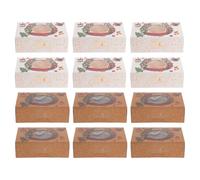 Kisangel Christmas Dessert Boxes Paper Material with Window for Viewing 12pcs Easy to Use Packaging Elegant and Versatile for Cakes and Desserts for Special Occasions and Cake Shops