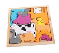 Kisangel Chunky Wooden Farm Animal Puzzle for Preschoolers Puzzle with Vivid Colors Enhances Cognitive Development and Hand-eye Coordination for Family Interaction and Early Learning