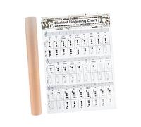 Kisangel Clarinet Chord Chart Learning Aid for Beginners with Coated Paper, Practical Practice Tool and Music Note Guide for Effective Clarinet Playing