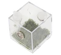 Kisangel Clear Acrylic Spider Enclosure Box with Breathable Ventilation and Feeding Port Medium Jumping Spider Habitat for Reptiles and Tarantulas Transparent Insect Breeding Tank for
