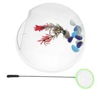 Kisangel Clear Acrylic Wall Hanging Fish Bowl Aquarium with Hydroponic Planter for Betta Fish Space-saving Indoor Wall Planter Vase Modern Wall-mounted Decor