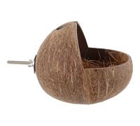 Kisangel Coconuts Shell Bird Nest Hanging Bird Nest with Wear-resistant Shell Material Beautiful Appearance Provides Activity Space for Home Parrot Keeping and Parrot Breeding