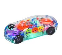 Kisangel Colorful Light Musical Electric Car with Transparent Gears Creative Educational Race Car for Battery Interactive Light Up Vehicle with Sound and Movement and Easy to Random Color