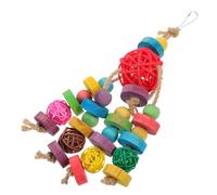 Kisangel Colorful Parrot Hanging Chew for Small Birds Safe Pet Bite for Cockatiels Parakeets Budgies Fun Bird Cage Accessory for Climbing and Exploring Random Color