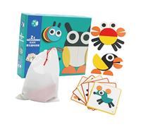Kisangel Colorful Wooden Geometric Tangram Puzzle for Educational Shape Sorting for Boys and Improves Imagination Hand Eye Coordination and Social Skills Smooth Rounded Edges