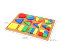 Kisangel Colorful Wooden Tangram Puzzle Educational Geometry Jigsaw Blocks for Early Learning DIY Shape Sorting Game for Preschoolers