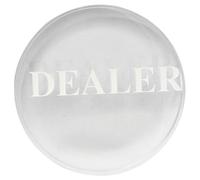 Kisangel Compact Wear Resistant Crystal Poker Dealer Button Game Dealer Accessory with Engraved Letters for Home and Travel Use