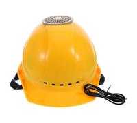 Kisangel Cooling Construction Helmet with USB Charging Fan, Hard Hat with V-shaped Airconditioned Design, Plastic and Stainless Steel Material, for Summer Work at Construction Sites, Yellow