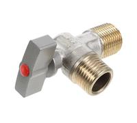 Kisangel Copper Ball Valve Water Control Valve High Flow Shut Off for Water Heater Toilets Faucets Easy Installation Outlet Angle