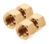 Kisangel Copper Tube Fitting Cap Convenient Installation and Disassembly 4pcs 1/8 Flare Nut with Internal Threaded Design, Copper Material Practical Choice for Propane Gas Line