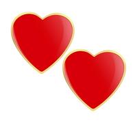 Kisangel Costume Accessory 2pcs for Valentine's Day and Weddings Red Enamel Heart Brooch Pins Zinc Alloy Love Shaped Lapel Badges with Wear and Versatile Use for Women