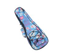 Kisangel Cotton Padded Ukulele Carry Bag 21 Inch with Adjustable Shoulder Strap and Double Zipper Design for Men and Women Floral Plaid Stylish Backpack Protective Musical Instrument