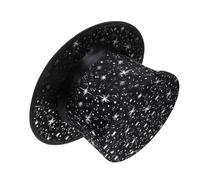Kisangel Creative Black Star Conjuring Hat for Stage Performance, Halloween Event Trick Cap, Adorable Novelty Illusion Accessory for Adults
