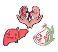 Kisangel Creative Funny 3pcs Alloy Heart and Lung Organ Brooch Pin Set Pins to Show Temperament and Personality Display for Adults for Backpacks and Bags Accessories