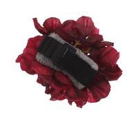 Kisangel Creative Rose Pattern Guitar String Muter, Acoustic Bass and Ukulele String Dampener, Short Dark Flame Hydrangea Design Noise Reduction Strap for Stage and Home Use