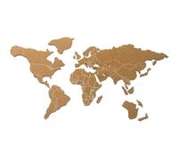 Kisangel Creative World Map Wall Art Cork Board for Message with Self Adhesive Cork Material, Easy to Install Memo Pin Board for Home and Classroom Decoration