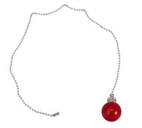 Kisangel Crystal Fan Pulls with Cracked Grain Ball Design, Convenient Replacement and Light Refraction, Suitable for Ceiling Fans and Chandelier Party Decor in Red Crystal Material