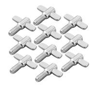 Kisangel Cymbal Wing Screw Drum Kit Fasteners Silver Aluminum Alloy Multi-Functional Design Safety Performance Accessories 10Pcs 2.70X2.30X0.60Cm