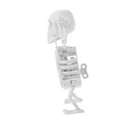 Kisangel Dancing Skeleton Wind Up Clockwork White Halloween Party Decoration and Teens Fun Printed Swaying Skull Figurine for Home Leisure Entertainment