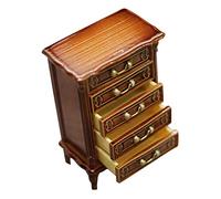 Kisangel Decorative Miniature Furniture Cabinet 1:6 Scale Mini Dolls House Decorations Retro Mini House Accents