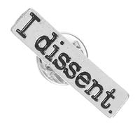 Kisangel Delicate Alloy Brooch Nurse Pin Badge with I Dissent Letters, Stylish Silver Collar Brooch for Women, Fashionable Gift and Clothing Decoration Accessory