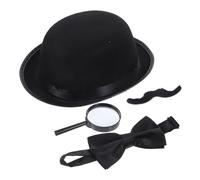 Kisangel Detective Costume Kit for Boys and Includes Hat Bowtie Mustache Magnifying Lightweight Role Play for Halloween Parties Cosplay Mystery Play and Investigation Activities