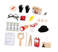Kisangel Detective Kit with Realistic Accessories Pretend Play Detective Hat and Tools for Boys and Educational Role Play for Creative Storytelling and Imaginative Crime Scene Investigation