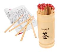 Kisangel Divination Sticks Kit with Bamboo Fortune Bucket 100 Buddhist Fortune Telling Sticks and Chinese Divination Book for Temple and Personal Use