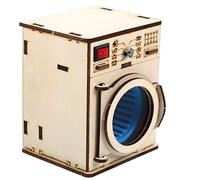 Kisangel DIY Wooden Washing Machine Kit for Preschool Educational Science Experiment Model Simple Assembly for Boys and Enhances Hand Brain Coordination and Parent Interaction Safe Material