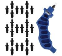 Kisangel Drip Irrigation Repair Kit with 100 Multi-size Plastic Plugs 4/7’’ to 3/5’’ Tubing and Hole Punch Tool for Garden Hose Irrigation System Maintenance