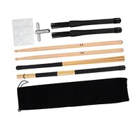 Kisangel Drum Kit Drumsticks Drum Tuning Key and Drumstick Brush Kit Multi-purpose Percussion Instrument Set for Instrumentalist Including for Practice and Storage Bag