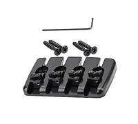 Kisangel Durable Metal Bass Guitar Bridge Saddle Complete Replacement Kit with Screws Wrench for Easy of Tone and Strings for Electronic Bass Instruments