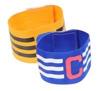 Kisangel Durable Nylon Football Captain Armband for Men and Women Colorful Blue and Yellow Soccer Captain Band Soft Comfortable Team Sport Arm Badge for Adults