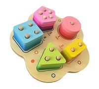 Kisangel Early Educational Geometric Figure Blocks for Boy Girl Safe Smooth Surface Sleeve Column Matching Blocks Enhances Eye Hand Coordination and Emotional Communication Random Color