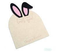 Kisangel Easter Bunny Ornaments DIY Footprint Keepsake Box Wooden Craft Kit for First Easter Hand and Footprint Memory Frame for Shower Boys and Girls Decor