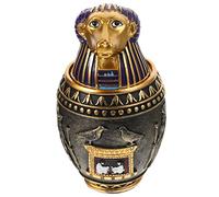 Kisangel Egypt Style Small Pet Ashes Jar Bone Ash Can with Tightly Sealed Cap Smooth Surface Cinerary Urn Container for Dog Cat Cremation Keepsake Decorative Anubis Storage Box for Memorial