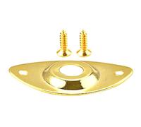 Kisangel Electric Guitar Jack Socket Plates Replacement Jack Plates Golden Metal to Output Efficiency for Bass and Electric Guitars