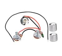 Kisangel Electric Guitar Wiring Harness with Potentiometer Switch Knobs, Easy to Install and Carry, Made of Plastic and Metal, Silver Colour, Suitable for Electric Guitar Accessory