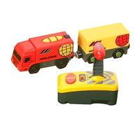 Kisangel Electric Train Remote Control Plastic Train Compatible with Wooden Tracks Fun for Boys for Parent Interaction Battery Not Included Random Color