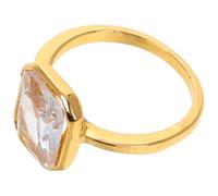 Kisangel Elegant Gold Plated Zinc Alloy Bridal Engagement Ring with Cubic Zirconia, Featuring Sturdy Color Retention and Unique Design, for Wedding and Special Occasions