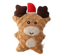 Kisangel Elk Gingerbread Man Toy Plush Squeaky Stuffed Dog Toy for Puppy Biting