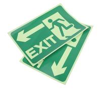 Kisangel Exit Sign Stickers Safety Signs 2 Sheets Glow the Dark with Polyethylene Reflective Film, Easy to Install and High Durability for Shopping Malls and Hotels